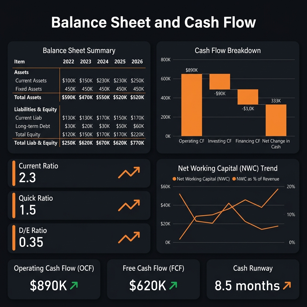 Balance Sheet & Cash Flow Dashboard